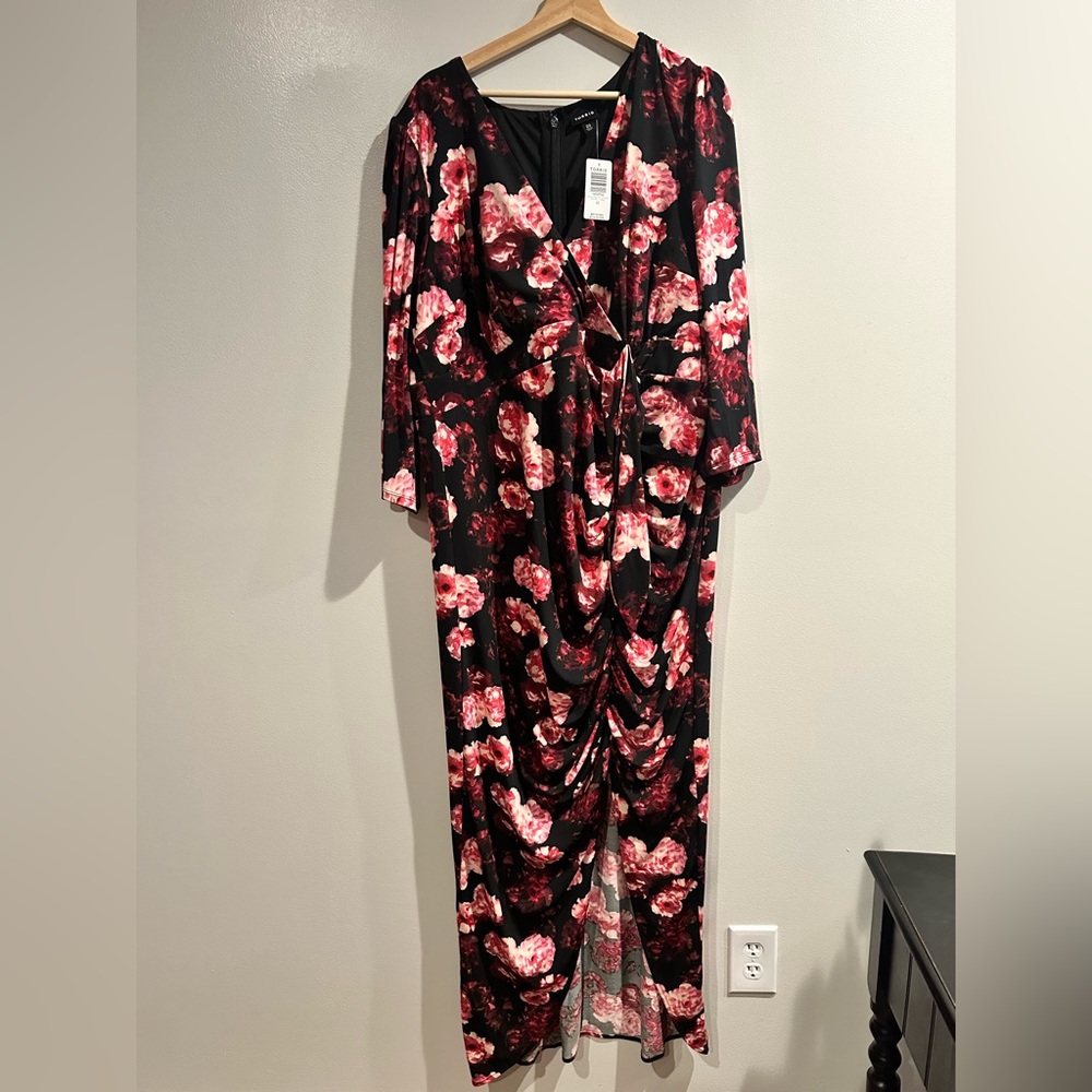 Torrid Black and Red Floral Dress